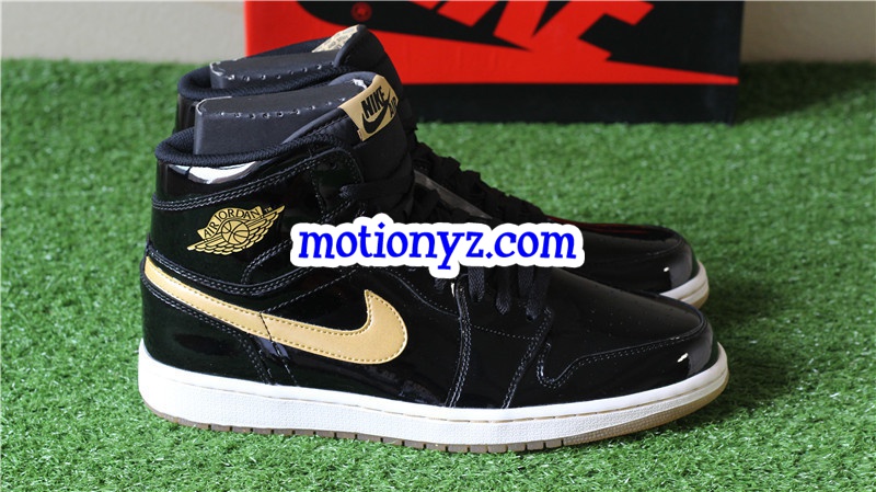 Authentic Air Jordan 1 Black Metallic Gold